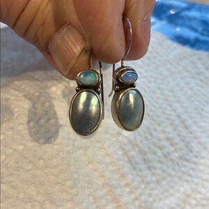 Beautiful 925 pearl and opal earrings